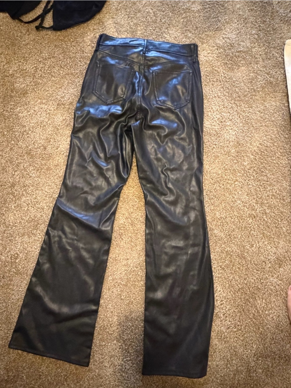 Old Navy Black Faux Leather Wide Leg Pants